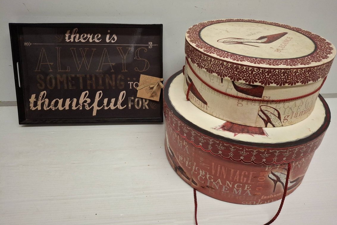 Boston Warehouse Tray & Decorative Storage Boxes