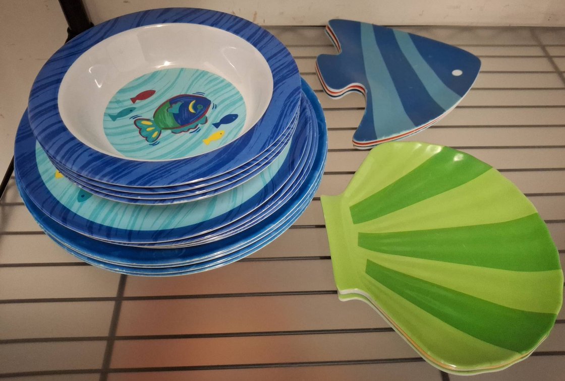 Presidio Kids' Melamine Sea Life Plate Set
