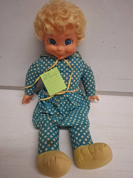 1967 Mattel Mrs. Beasley Doll Blue Polka Dot
