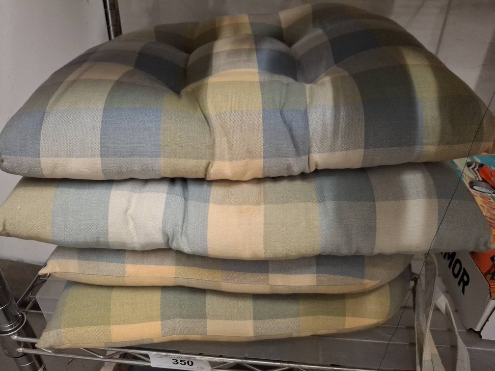 Plaid Tufted Chair Cushions