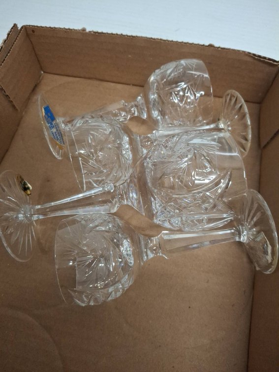 4 Cut Crystal Stemware Glasses
