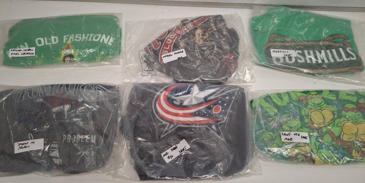 6 Mixed Graphic T-Shirts Assorted Themes