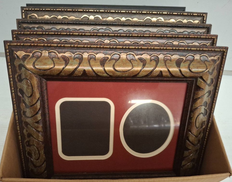 6 Double Mat Wood Picture Frames