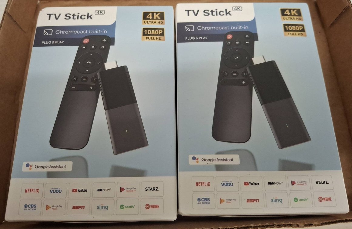 2 Android TV Sticks 4K Chromecast Built-In Sealed
