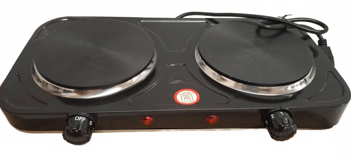 Double Burner Electric Hot Plate, Dent on Side