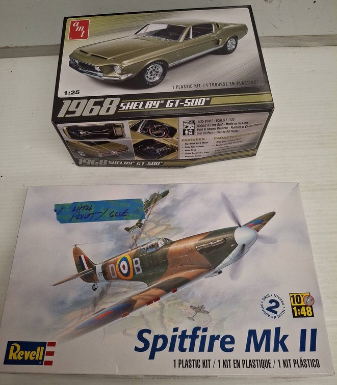 1968 Shelby GT-500 & Spitfire Mk II Model Kits