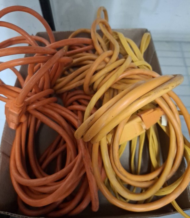 4 Orange and Yellow Extension Cords