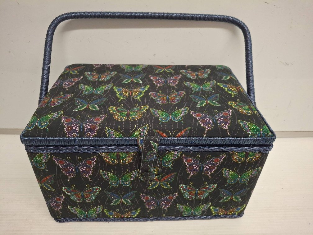 Butterfly Sewing Box With Thread and Pins