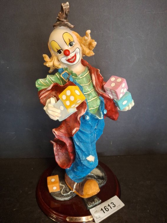 Mirella Collection 14" Clown Figurine with Dice