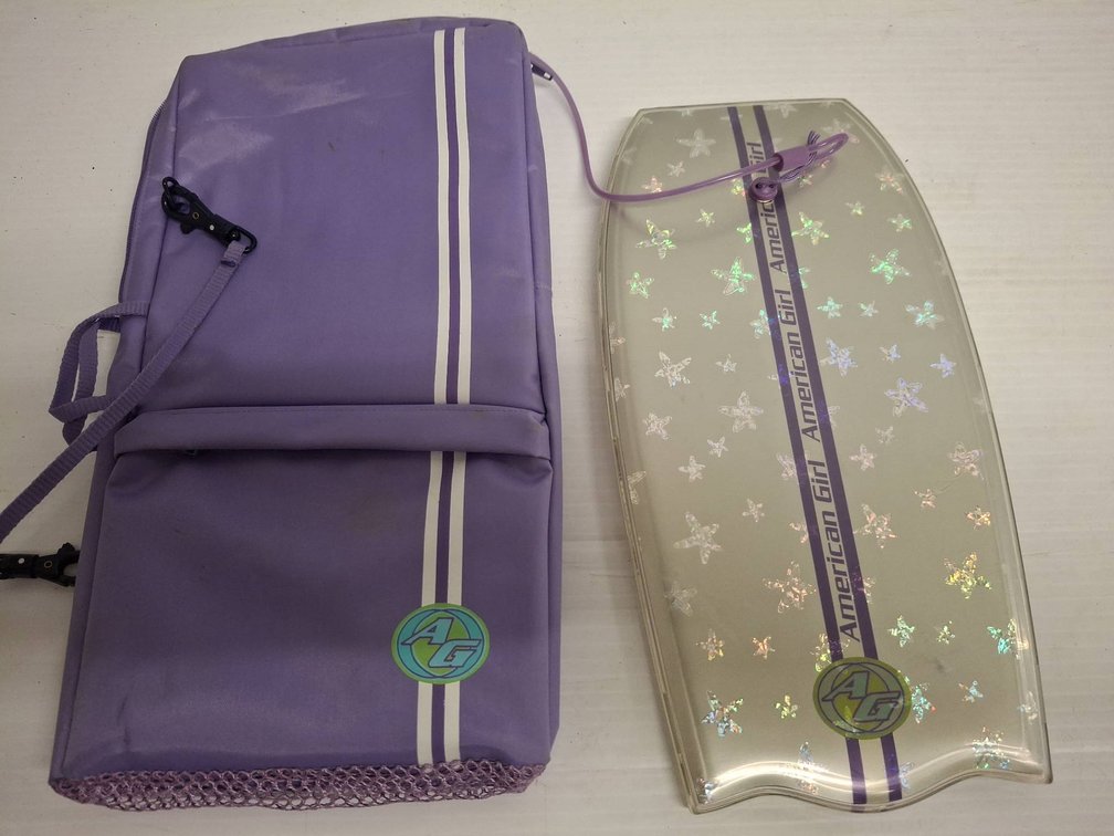 American Girl Bodyboard and Purple Carry Bag