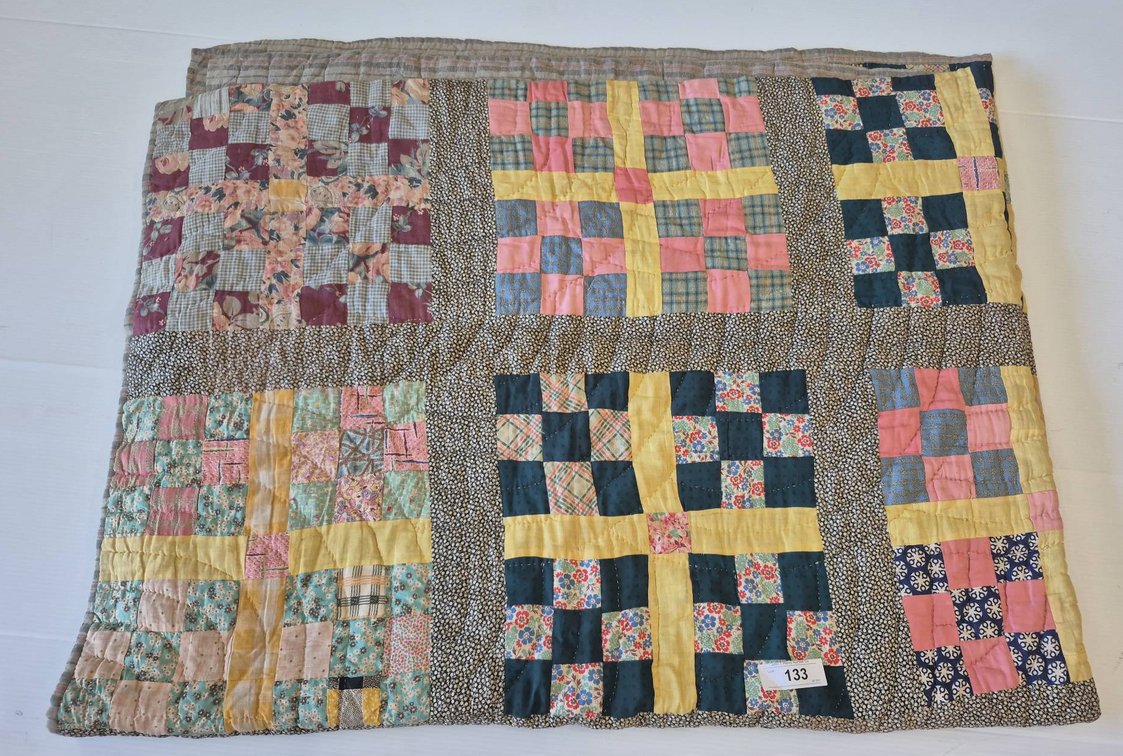 Large Handmade Patchwork Quilt Multi-Color