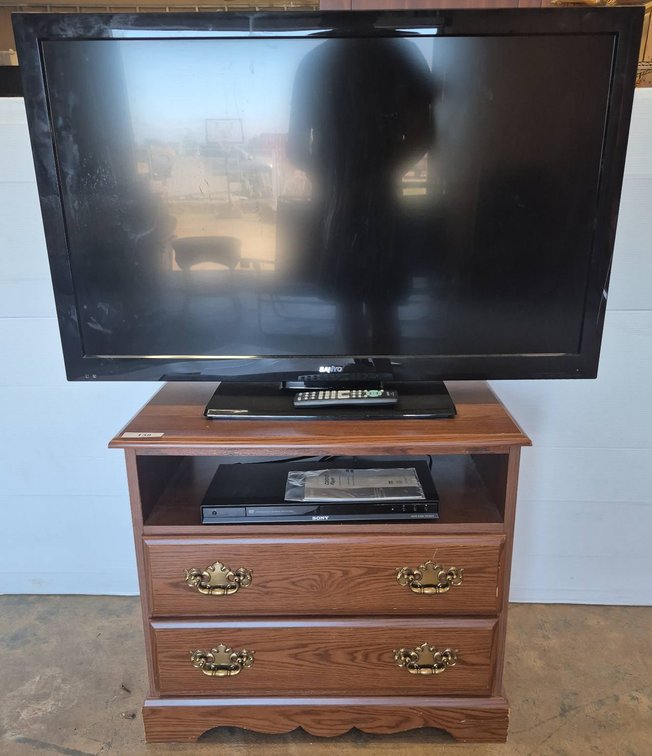 43" Sony TV with Remote, Riverside Stand & Sony DVD