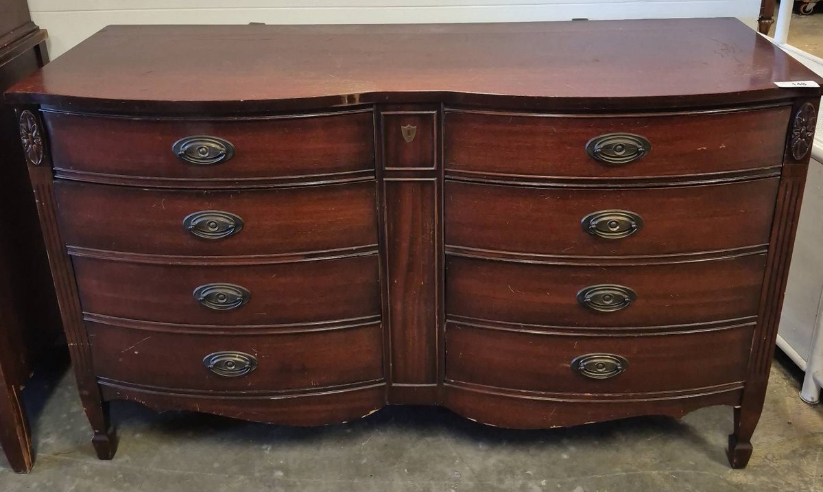 Dixie 6-Drawer Wood Dresser 56x19x34