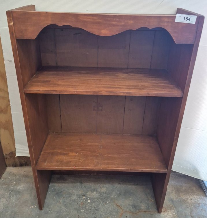 Wooden Bookshelf with 2 Shelves, 26x10x40 Inches