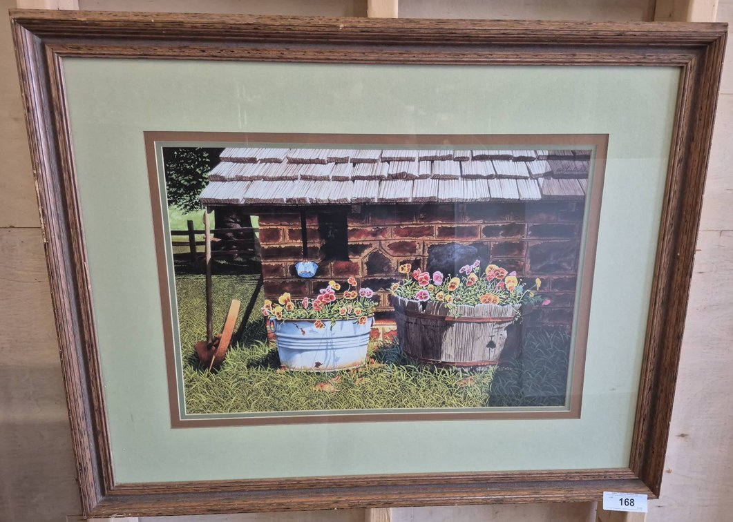 Framed Floral Print with Mat, 34x26 Inches