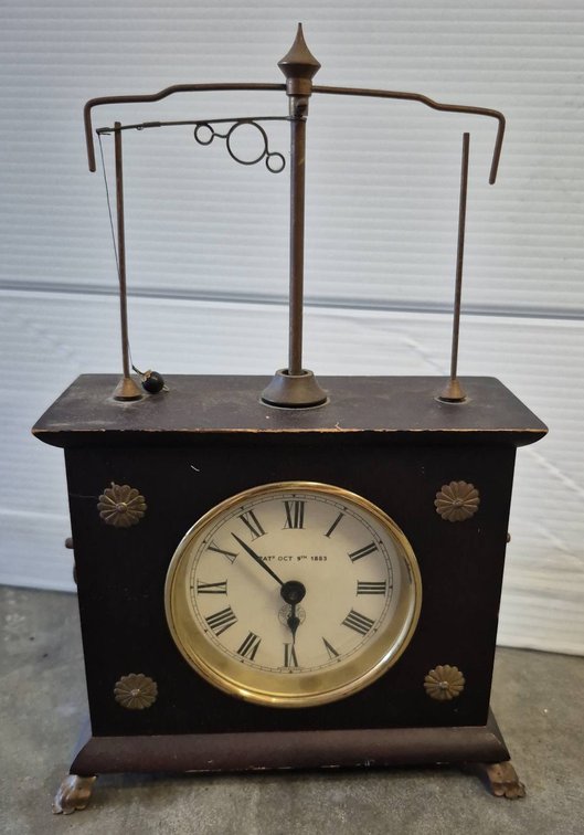 Oct 9th 1883 Table Clock with Balance Toy