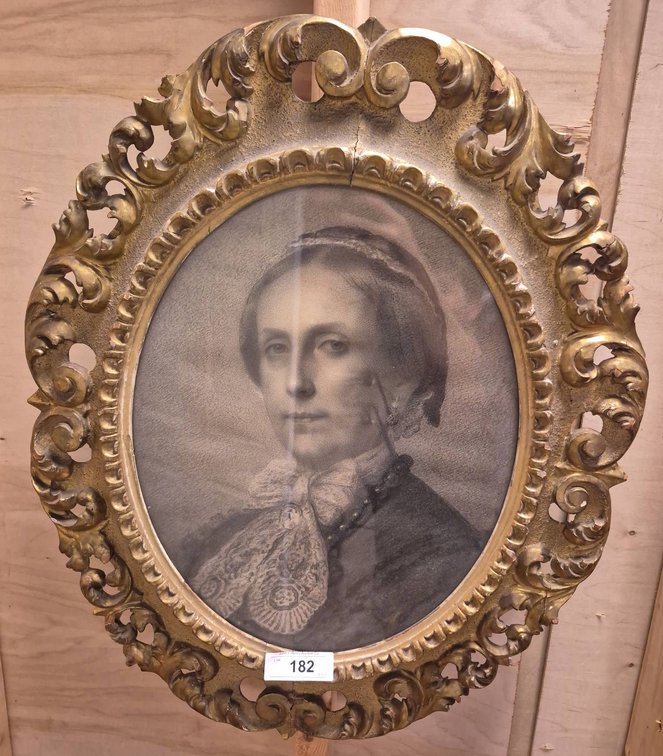 Oval Portrait With Ornate Gold Frame, 22x26 Inch