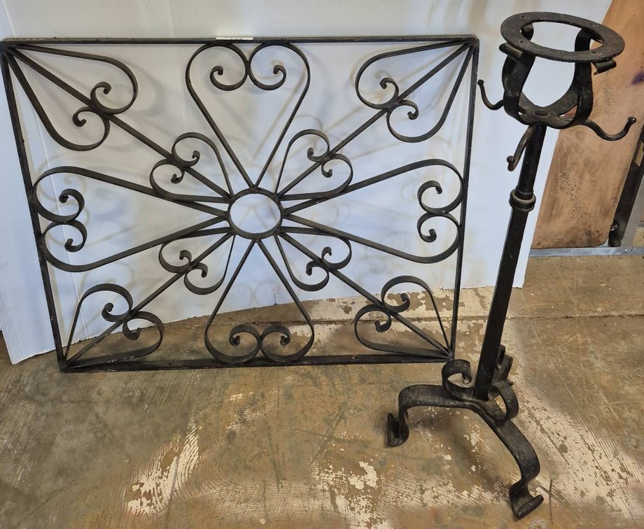 Wrought Iron Decorative Panel & Stand