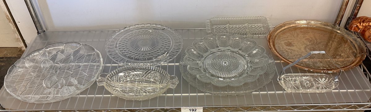 Pressed Glass Serving Dishes, 8 Pieces