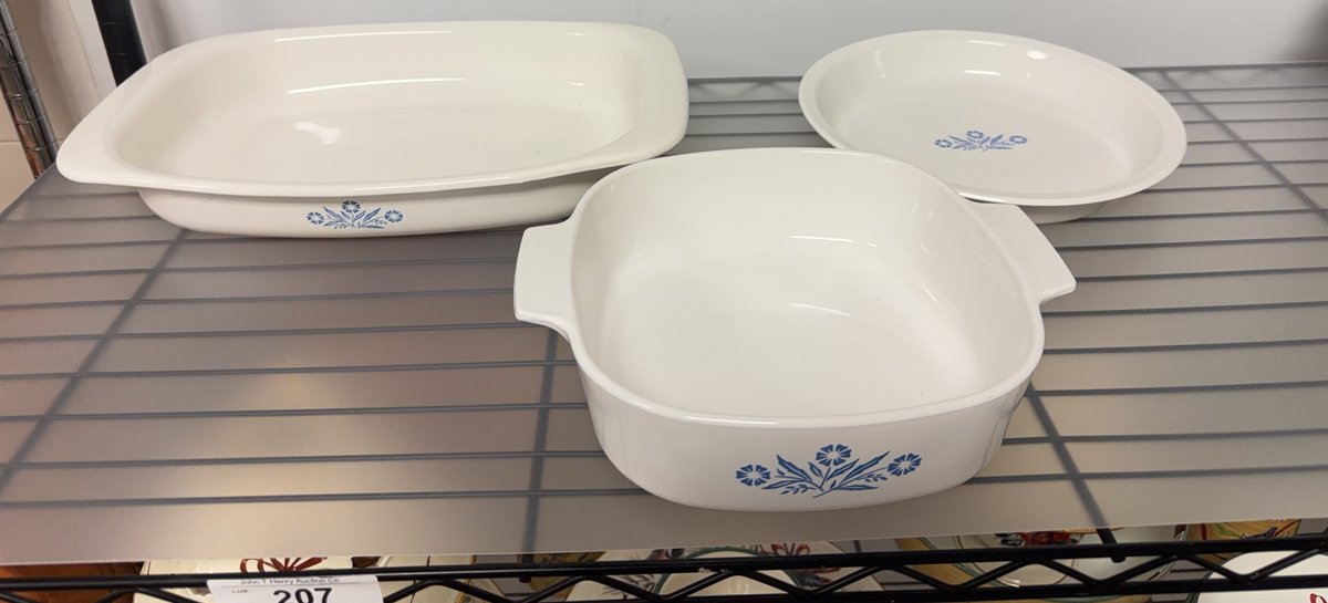 Corning Ware Blue Cornflower Baking Dish Set 3 Pc