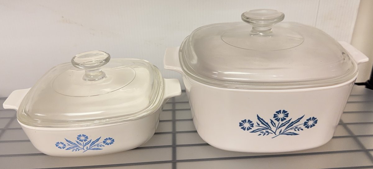 Corning Ware Blue Cornflower Casserole Lot of 2