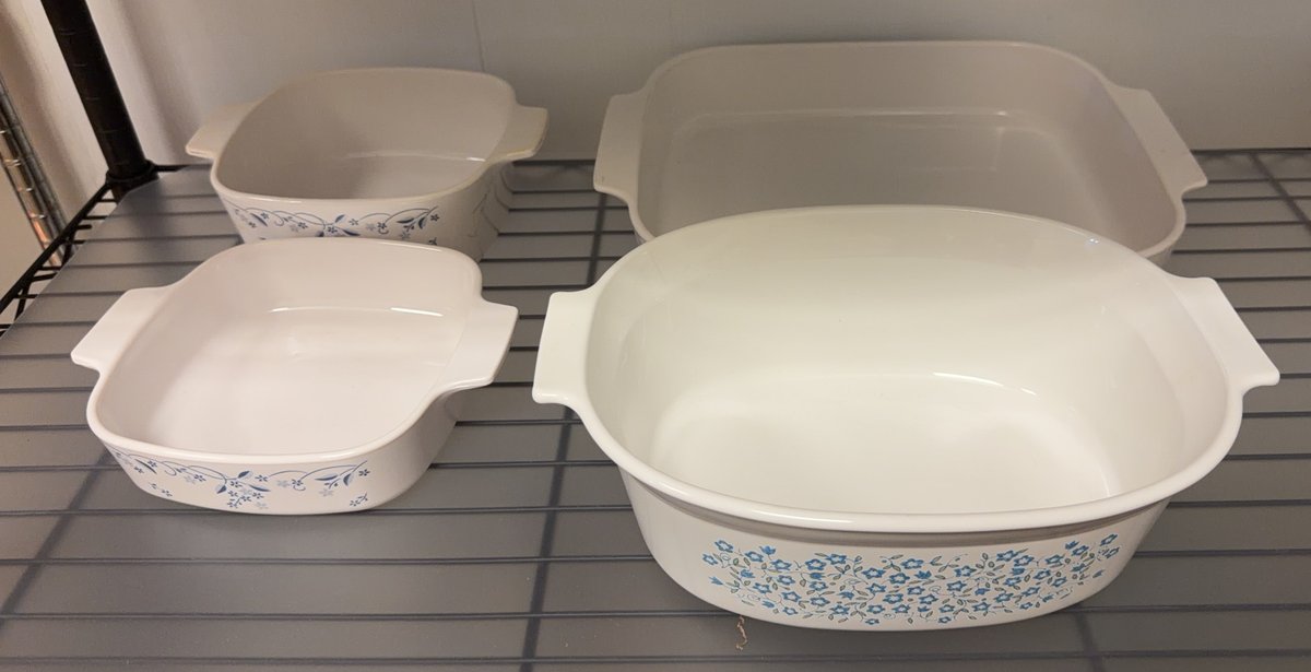 CorningWare Blue Floral Casserole Dishes Set