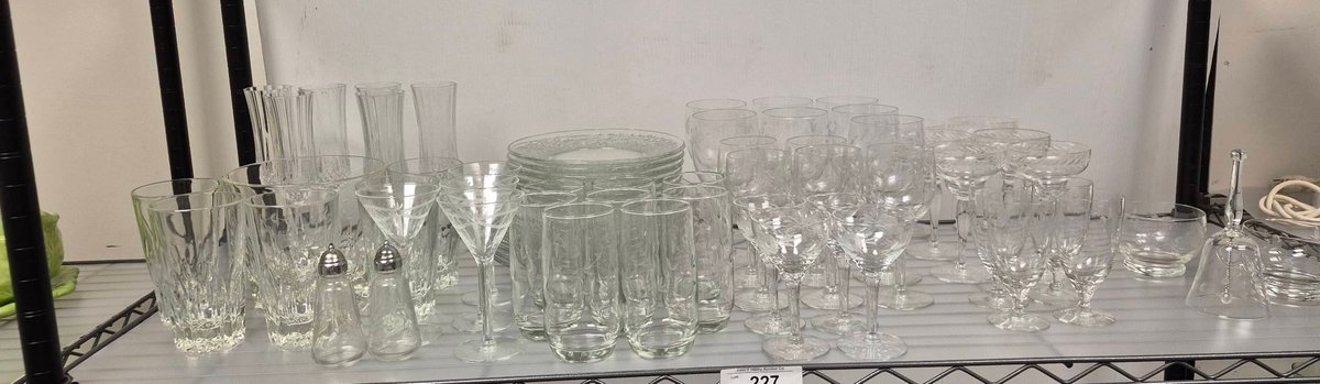 Etched Glassware and Dishes Lot