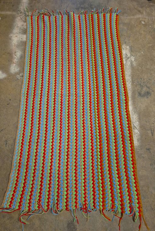 Multicolor Knitted Quilt 35x64 Inches