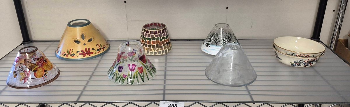 Candle Lamp Shades & Lenox Winter Bowls Lot