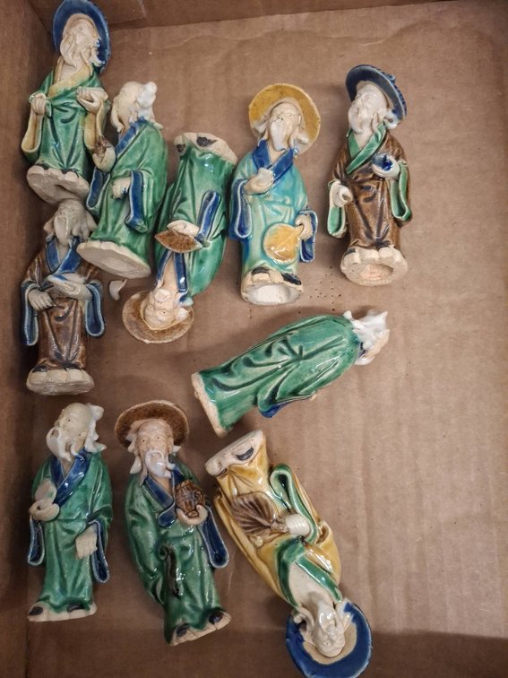 Chinese Mudman Figurines, Marked China
