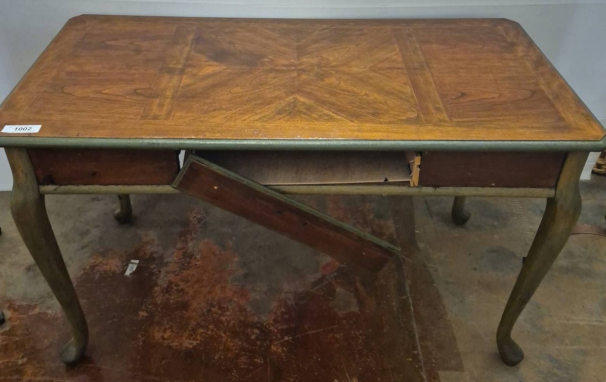 Wood Table with Drawer, 48x24x30 Inches