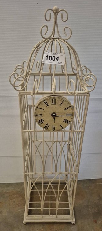 Tall Metal Birdcage Clock 8x8x28 Inches
