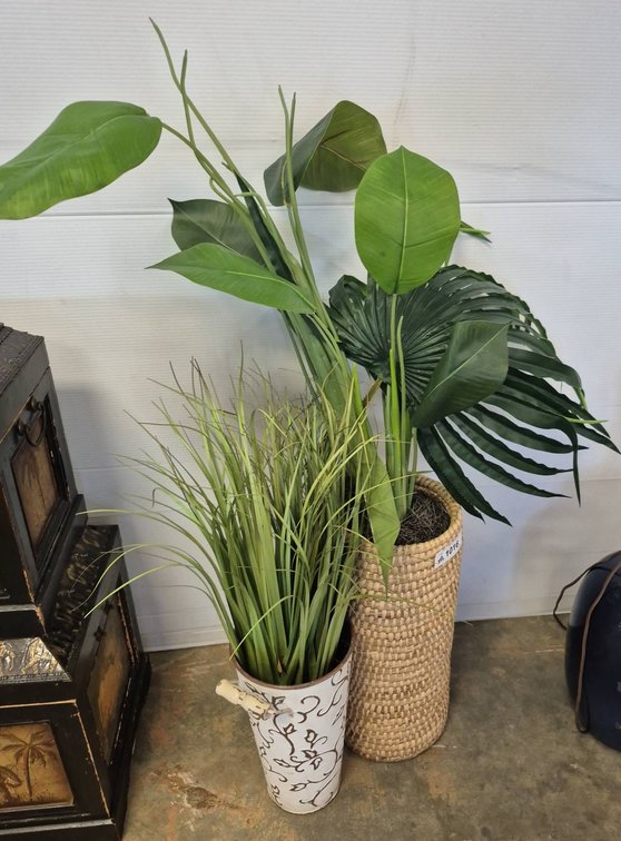 Artificial Plants in Decorative Pots, 18in