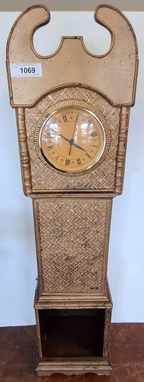 Tall Woven Case Floor Clock, 46 Inch Height