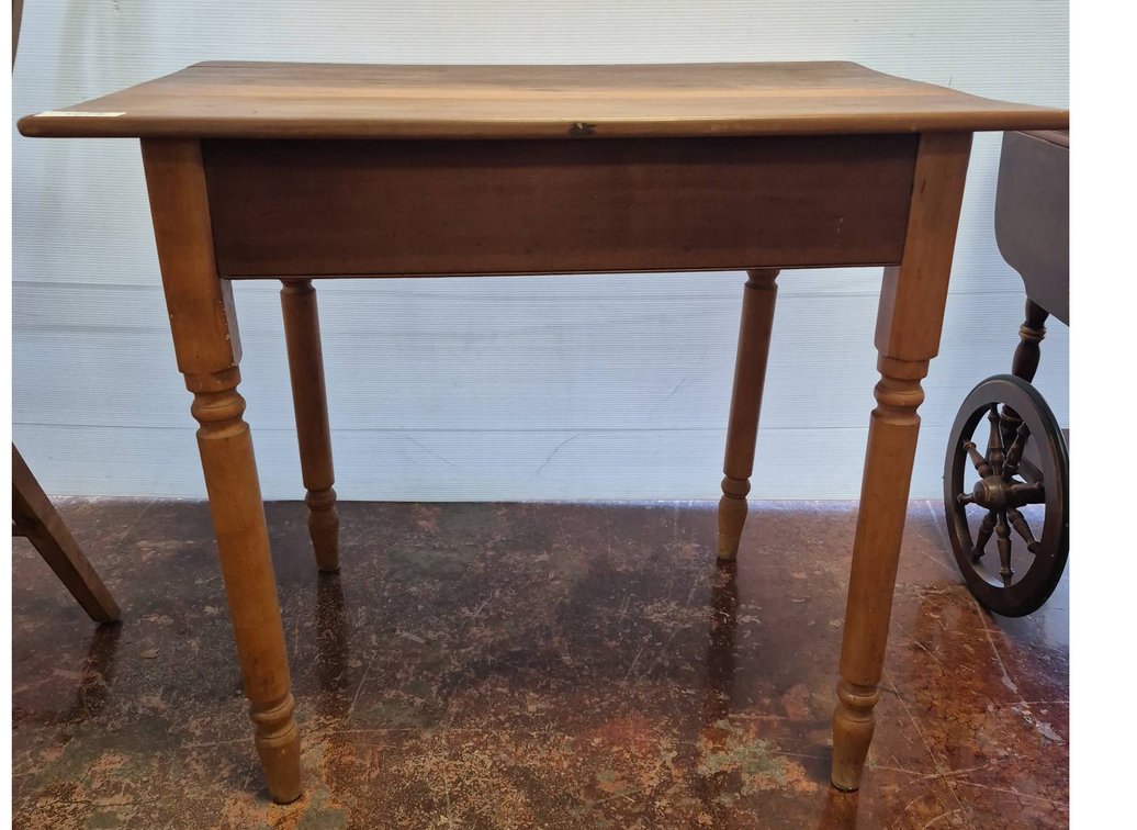 Wooden Table with Turned Legs, 36x24x31 Inches