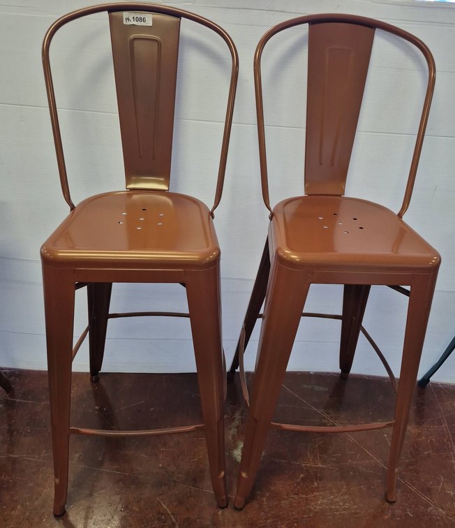 30" Metal Bar Stools Brown Finish