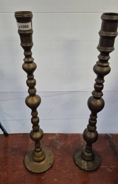 37" Tall Brass Candle Holders