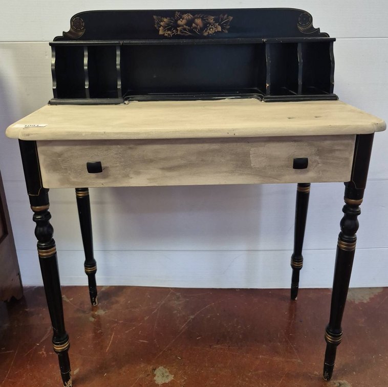 L. Hitchcock Black and Natural Writing Desk