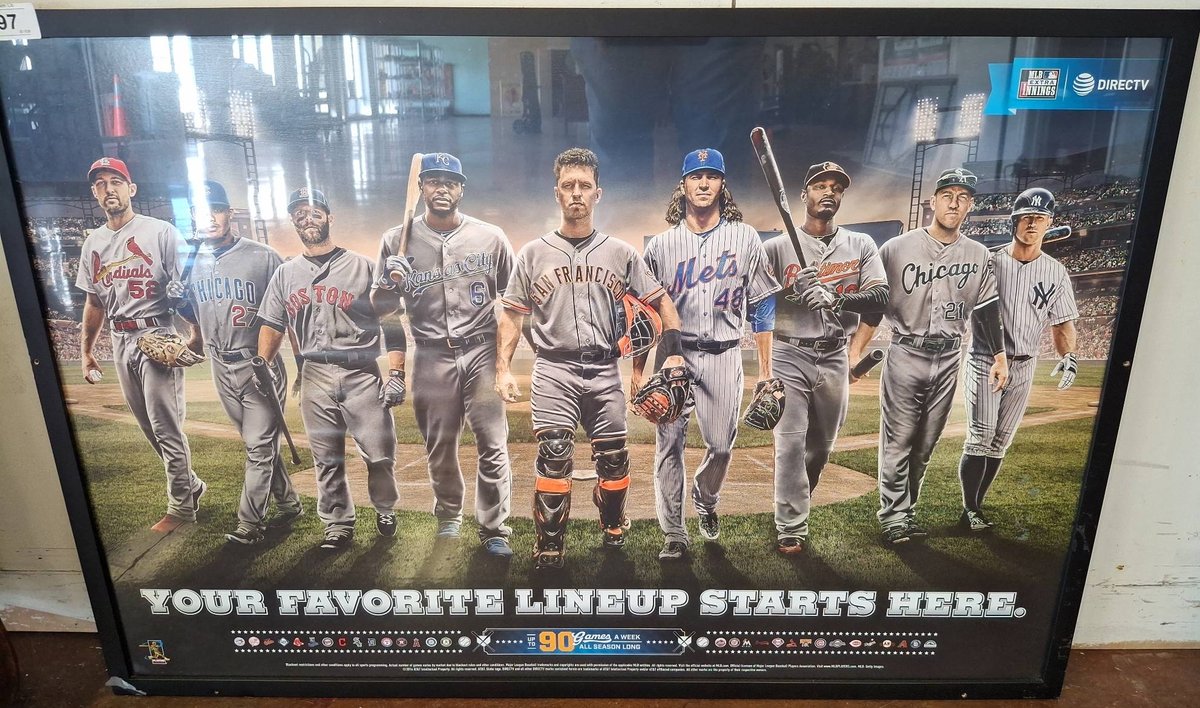 MLB Player Lineup Poster 37"×25" DIRECTV Promo