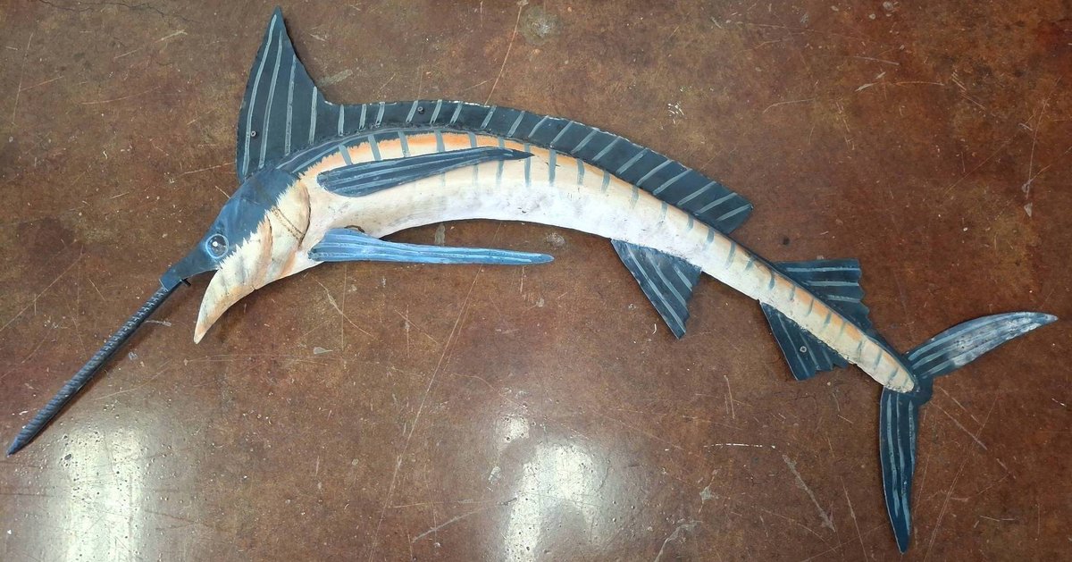 Metal Sailfish Wall Art Sculpture, 57 Inches