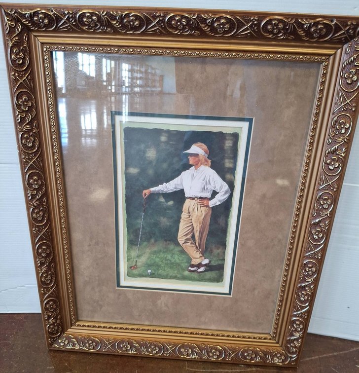 Framed Glen Green Golf Artwork 18"×22"