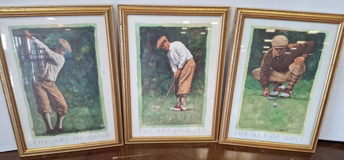 The Art of Golf 3 Framed Prints 20"×28"