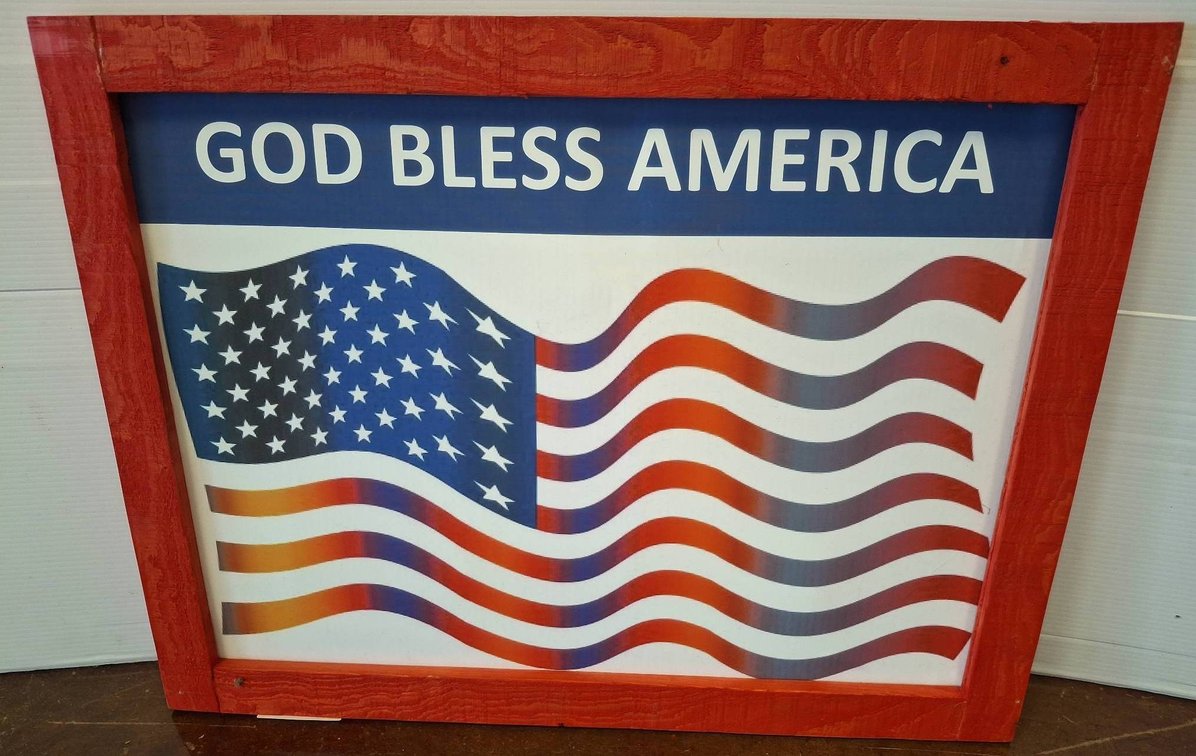 God Bless America Wall Art Signed 26"×20"