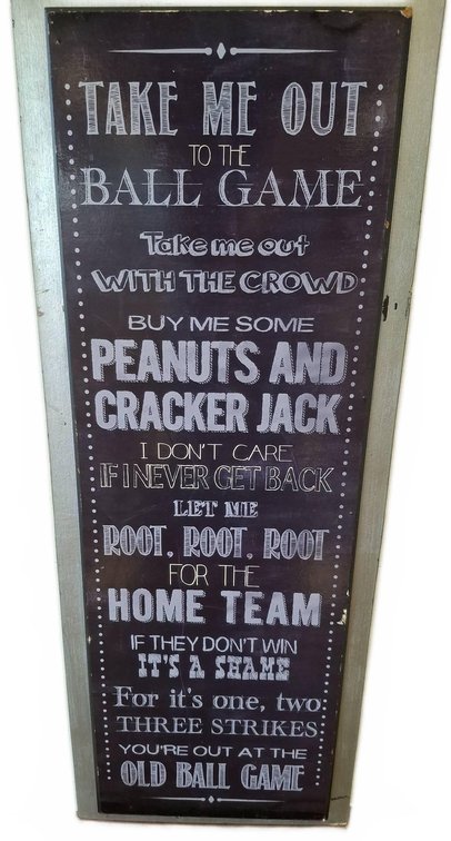 Take Me Out to the Ball Game Wall Sign 12x32