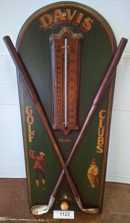 Davis Golf Clubs Wall Thermometer 10"×24"