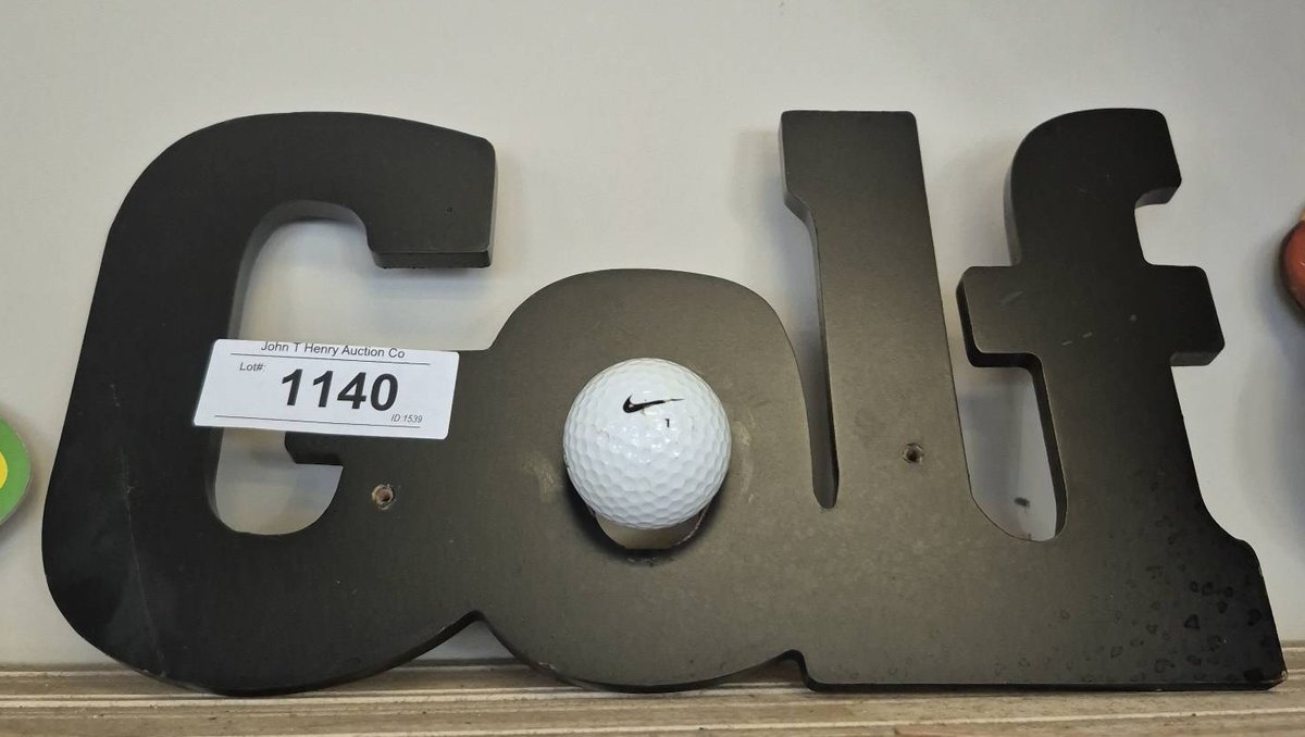 Golf Wall Decor with Golf Ball 12x7 Inch