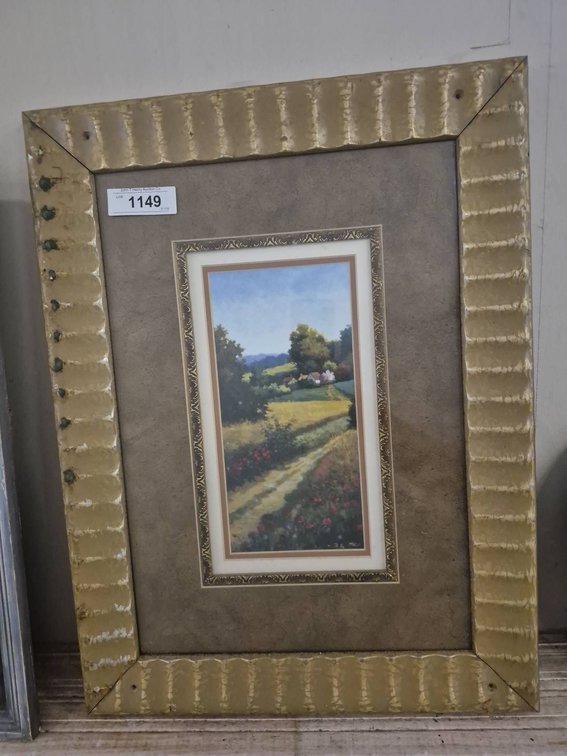 Framed Landscape Painting Signed JC SEO 18x25