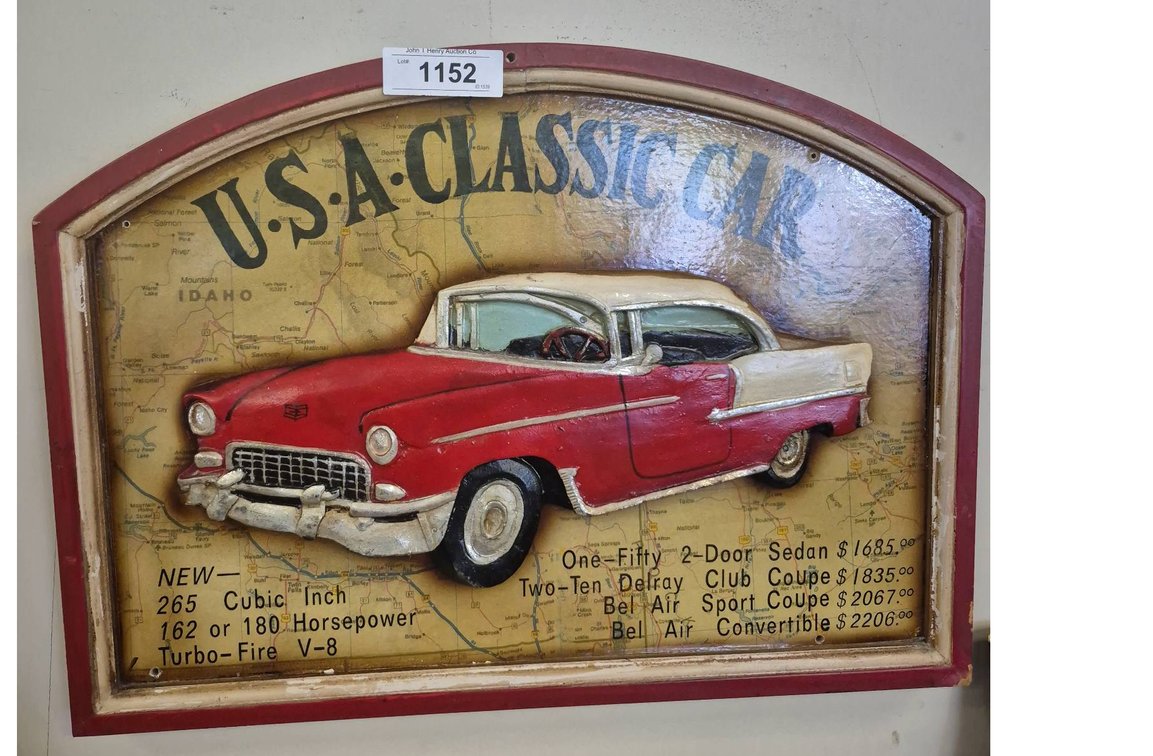 U.S.A. Classic Car 3D Wall Plaque 22x14