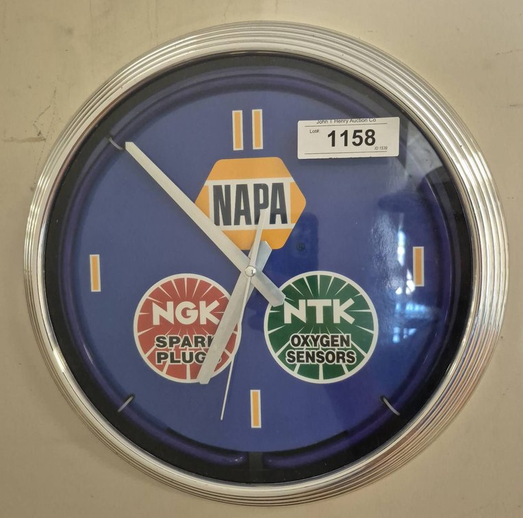 NAPA 15" Wall Clock NGK NTK Automotive Theme