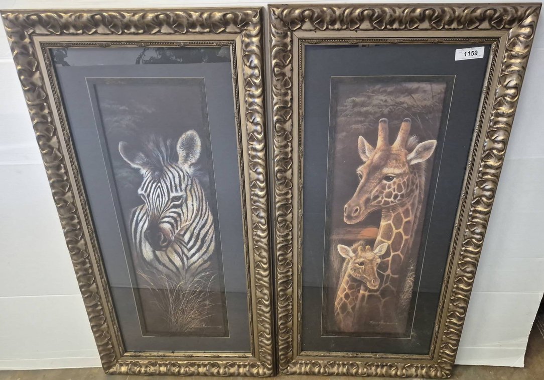 Pair Framed Wildlife Prints by Ruane Manning